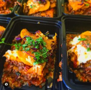 Layered sweet potato and butternut squash lasagna with Mediterranean Spiced ground beef